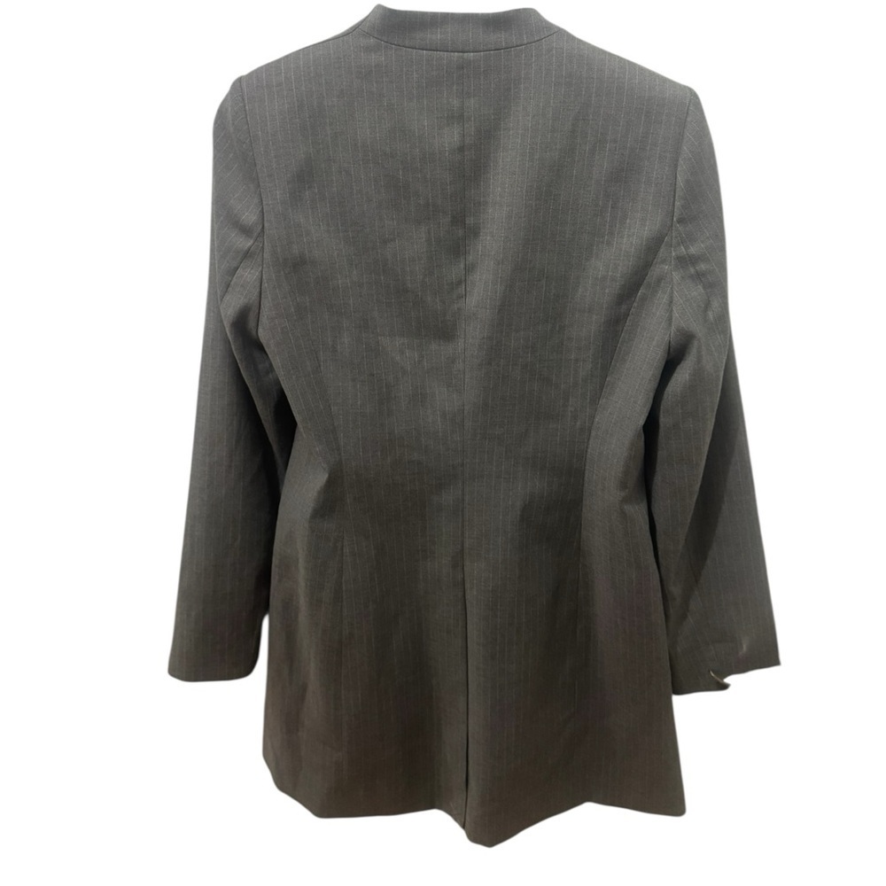 Calvin Klein Gray Striped Open Blazer Size 8P - Picture 2 of 5